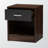 Harrow Brown & Dark Gray Silver Handle 1-Drawer & 1-Shelf Nightstand, 17.99" H X 15.62" W X 13.61" D