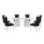 Ensemble de salle à manger en marbre blanc Grand avec chaises d'appoint en tissu Boucle-1135861039-1135861034