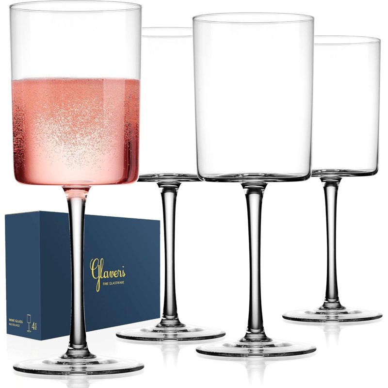 Set Of 4 Square Wine Glasses
