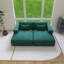 Canapé-lit double 65 po en velours côtelé de polyester vert-366974206