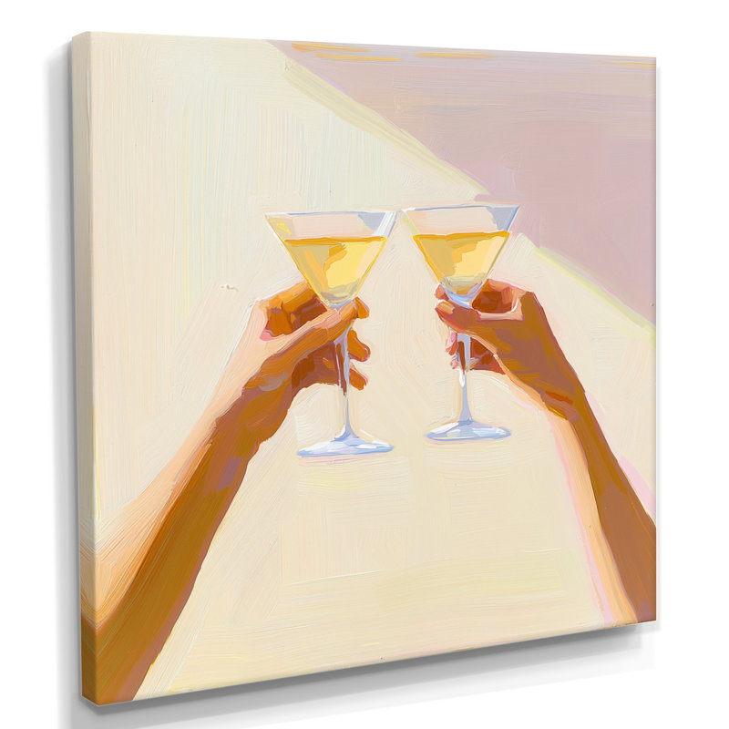 Mansell Martini Cocktails Drink Friends III - liquor Wall Art, 30" H x 30" W, Wrapped Canvas, Does Not Apply