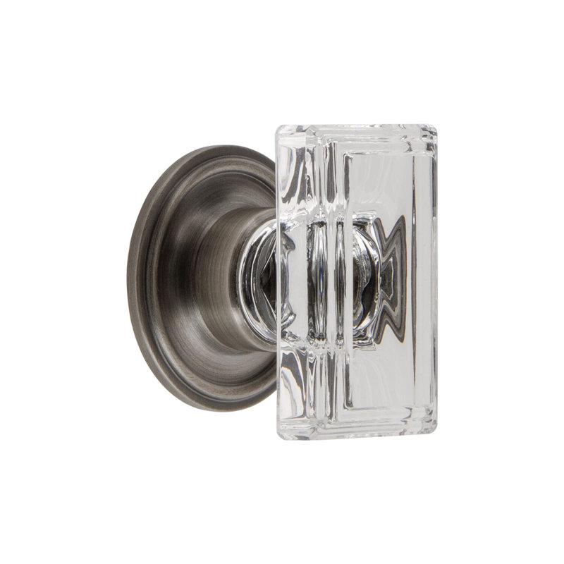 Carré Rectangular Cabinet Knob, Antique Pewter