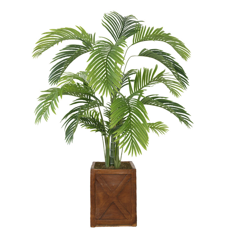 Panama 69 " H Faux Palm Tree in Fiberstone Planter