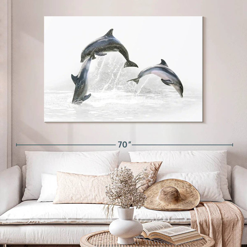 Three Dolphins, 34" H x 51" W