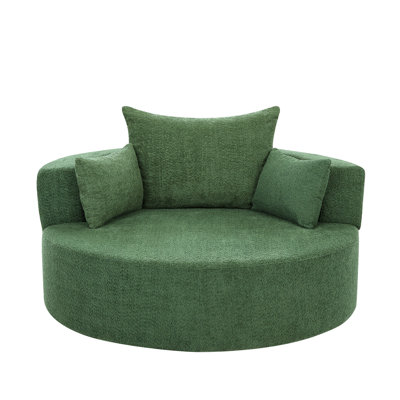 360° Swivel Chair. Chenille Fabric For Durability And Softness. Spacious Seat. Removable Pillows. For Living Room, Bedroom, Office Use 360-degree Chair In Color. Seat Comfort. Fabric. Home (living