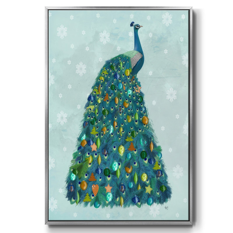 Arbre de Noël Christmas Peacock, Gris, H 41 po x l 27 po x P 1,5 po