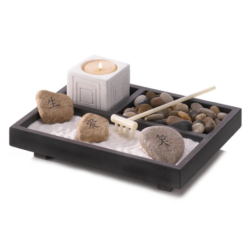 «Live Love Laugh Zen Garden» | Ensemble de méditation de table