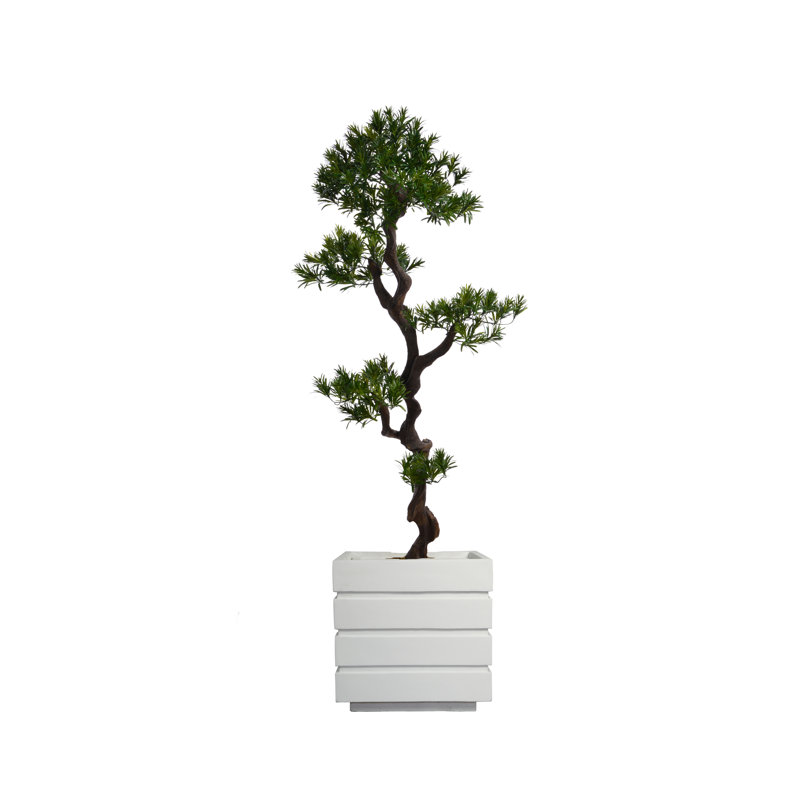 Bonsaï artificiel en pot 59 po Panama, Blanc