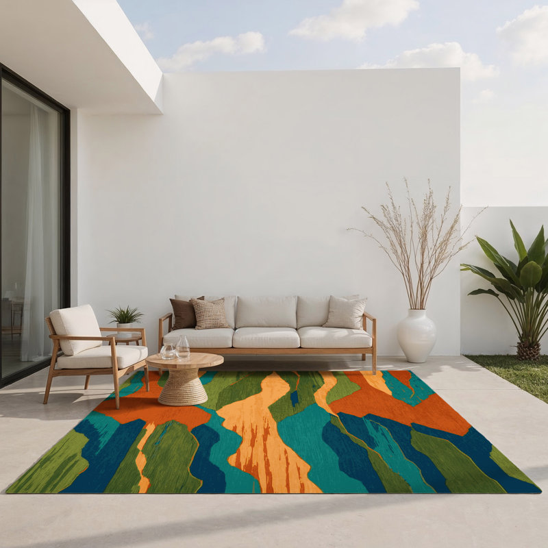 Tapis intérieur et extérieur Emerald Stream, Rectangle 4pi x 6 pi
