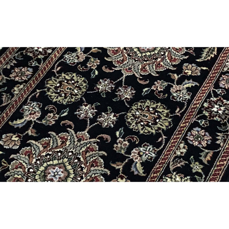Manchuria Wool Oriental Area Rug in Black