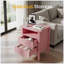 Ensemble de 2 tables de chevet cannelées à 2 tiroirs de 18 po, tables de chevet de chambre rose moderne, tables de bout avec canapé et rangement-129366147-129366151