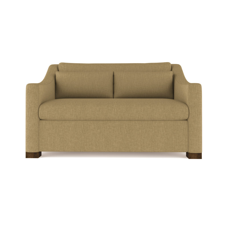 Causeuse Crosby, H 32,5 po x l 60 po x P 43 po, Tapis massepain en lin à tissage carré, Patiné