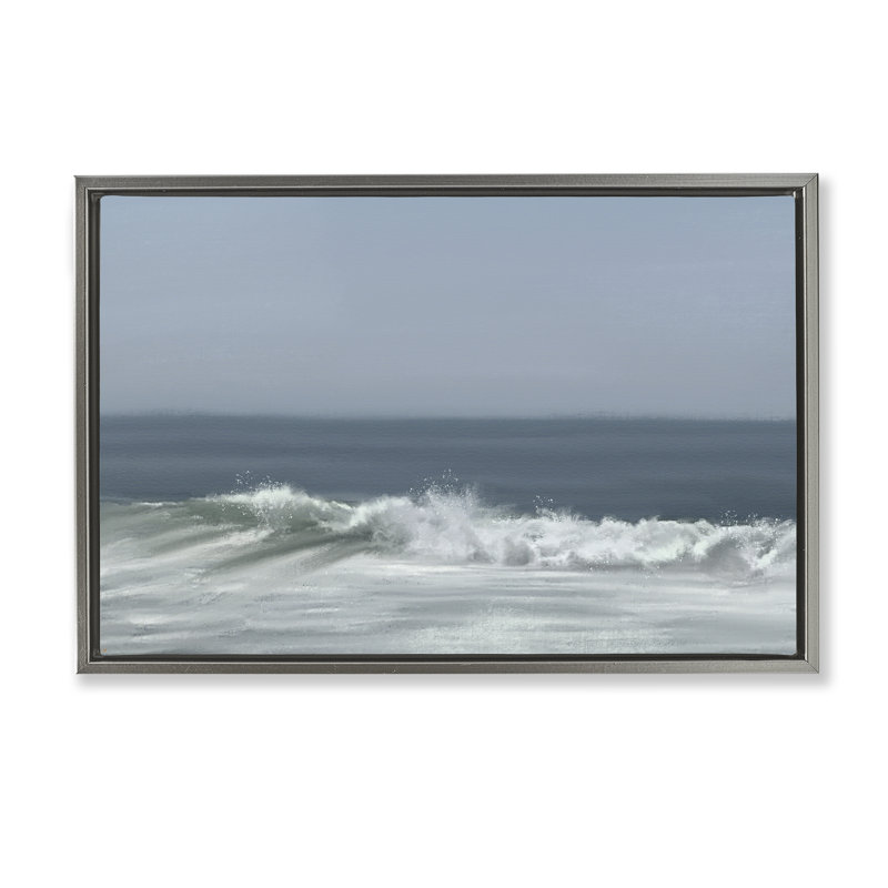 Cadre flottant Hectic Beach Waves, design par Matthew Piotrowicz, Cadre flottant gris lustré, H 21 po x l 31 po