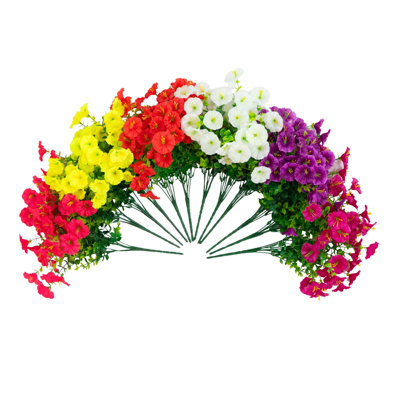14In. UV Resistant Artificial Morning Glory Bush (Indoor/Outdoor) - Set Of 12