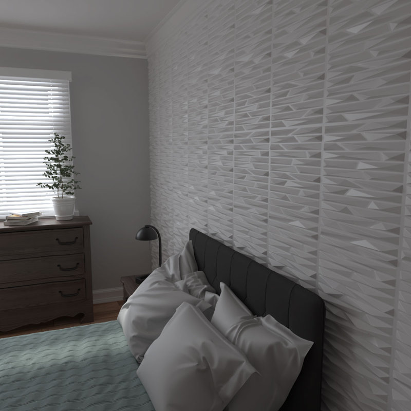 Panneau mural 3D 19,625 "x 19,625" en blanc (paquet de 20)