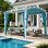 Pergola arquée d'extérieur 11 'x 10' avec auvent et rideaux - Structure en acier de qualité supérieure pour la cour / terrasse / porche, protection UV + intimité et ventilation