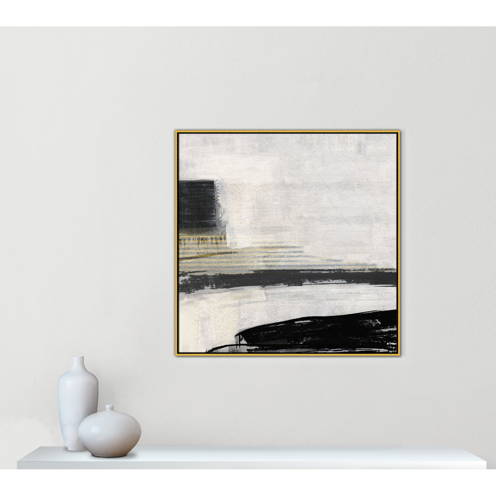 La Bande I Print by Sally Swatland, Gold, 41.5" H x 41.5" W