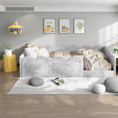 Lits modernes avec rangement, lit double rembourré en bois aggloméré pour la maison