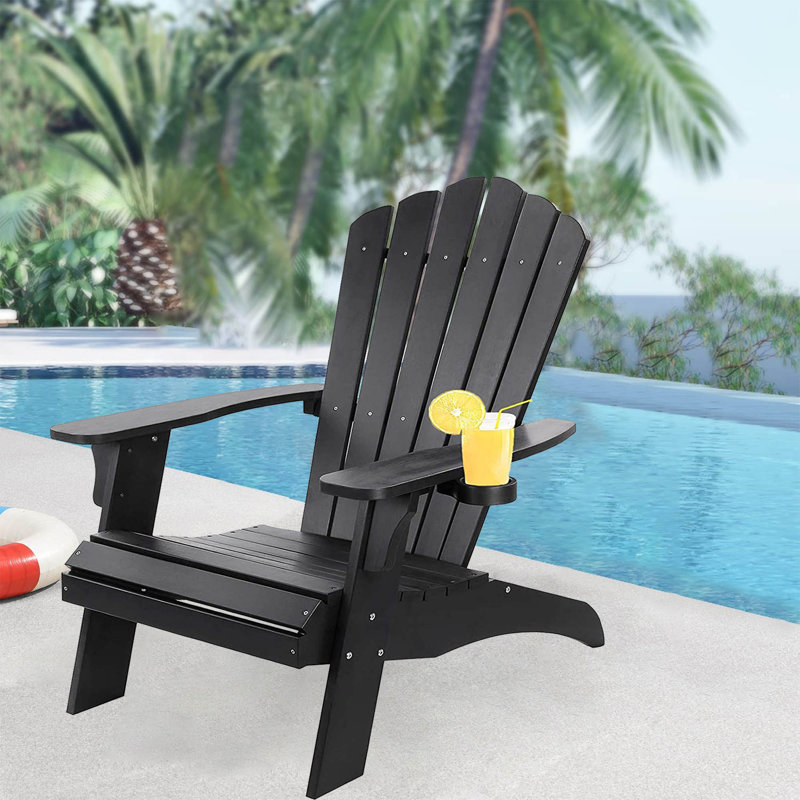 Sodus Outdoor Adirondack Chair, Black