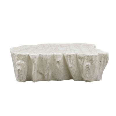 48.62 inch Unique Shape Coffee Table Sturdy Fiberglass Tea Table for Living Room No Need Assembly