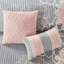 Courtepointe en coton imprimé 6 pièces, gris / pêche, double / grand, réversible, motif floral, rembourrage doux, pièce de coussins décoratifs avec coussins, coton, conception réversible, literie chaleureuse et tendance-126363483-126363486