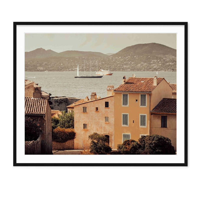 St. Tropez View- Picture Frame Photograph On Paper, 29.5" H x 35.5" W, Black