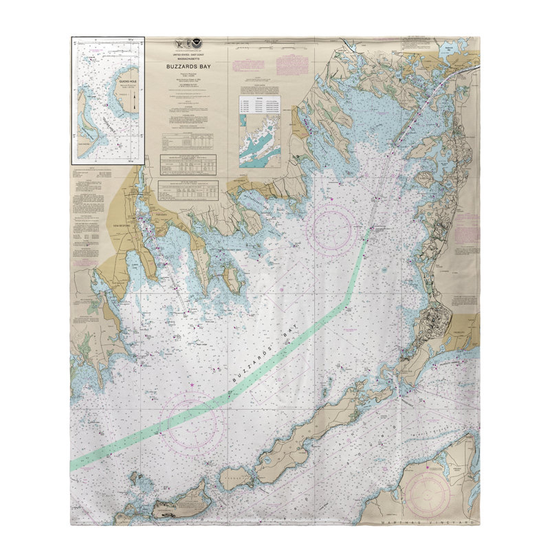 Nautical Map Throw Blanket