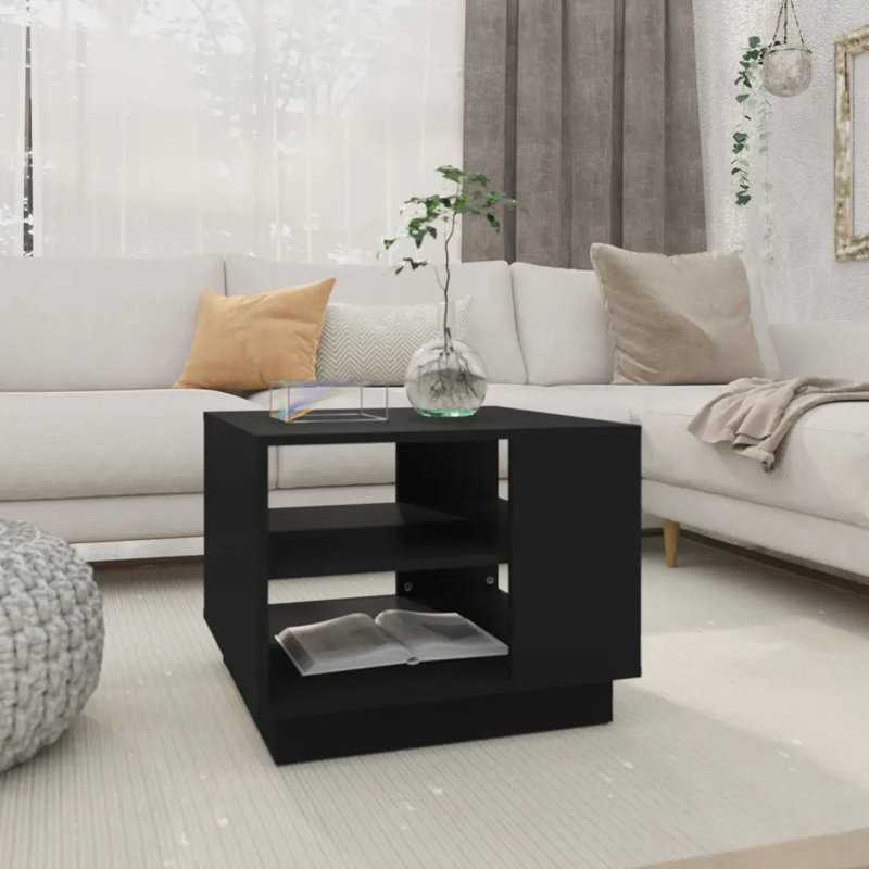 Coffee Table 55x55x43 cm Engineered Wood, Black