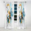 Teal Adn Gold Elegance II - rideau minimaliste - rideau occultant abstrait - 1 panneau-1266369701