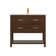 36" Walnut Single Sink Bathroom Vanity with Solid Surface Composite Top