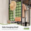 Open Wardrobe Closet Organizer - 117.5x43x193.5cm Free Standing with Adjustable Wire Shelves & Clothes Rail