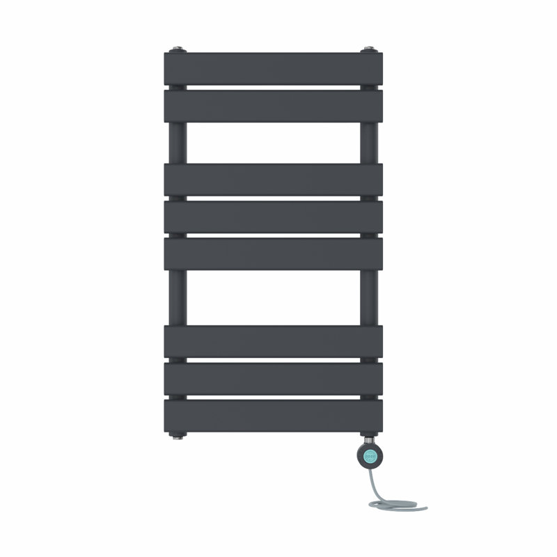 Flat Panel Towel Rail Heated Towel Rails, Anthracite, 80cm H x 45cm W x 6.2cm D