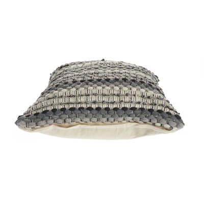 Striped Textured Cotton Blend Throw Pillow