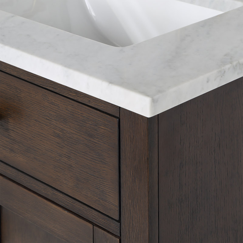 Chestnut 30" Single Bathroom Vanity With Counter Top, Cabinet, Basin(S) Only, Brown Oak, 30"W x 21.6"D x 34.2"H