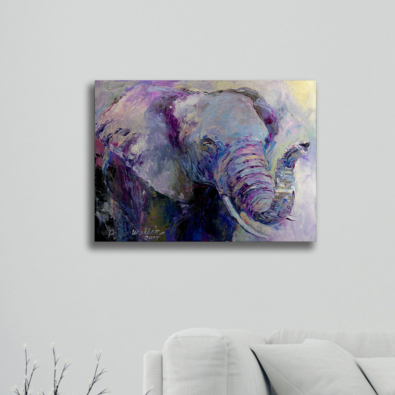 « blue éléphant », reproduction de peinture à l’acrylique sur aluminium brossé