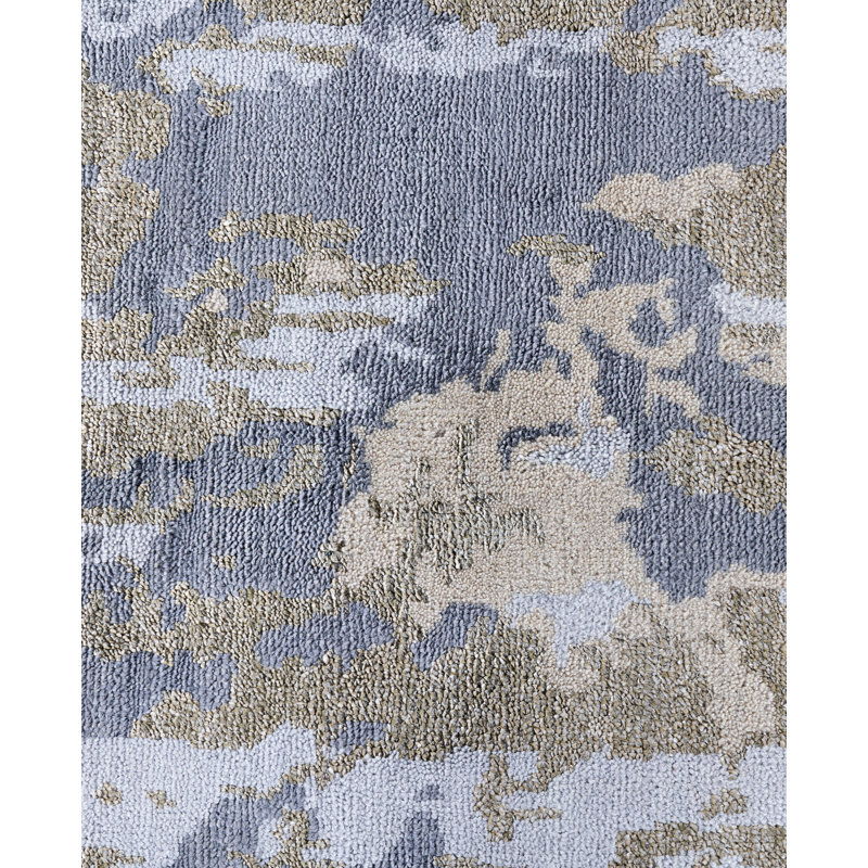 Tapis noué à la main de conception unique Melby - beige, 9 pi 2 po x 12 pi 2 po