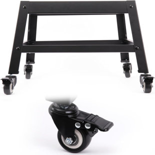 Mobile Steel Stand With Locking Wheels For 30" Electric Smoker, Raised Smoker Base For Outdoor Cooking