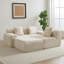 114-Inch Corduroy Modular Sofa Boneless Couch, Featuring An Inlaid Structural Design, Three Throw Pillows, Wider Backrest Design And Four Freely Configurable Modules.-281706739