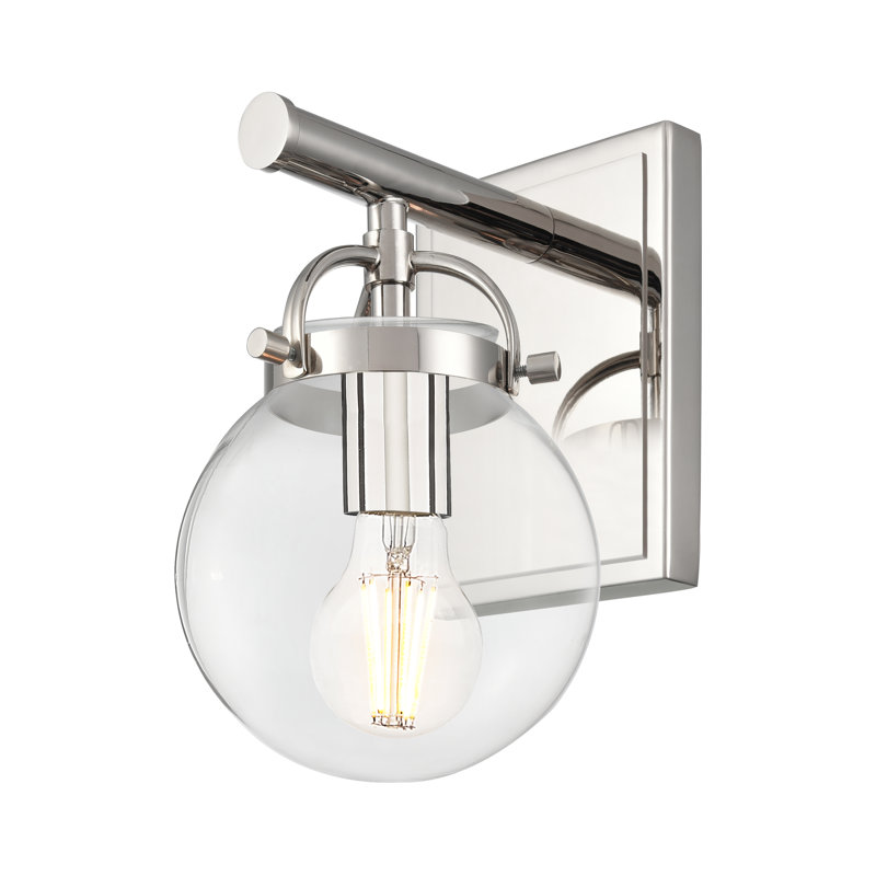 Latreille - 1 lumière - 6 po - Nickel poli - applique, Clair, Polished Nickel