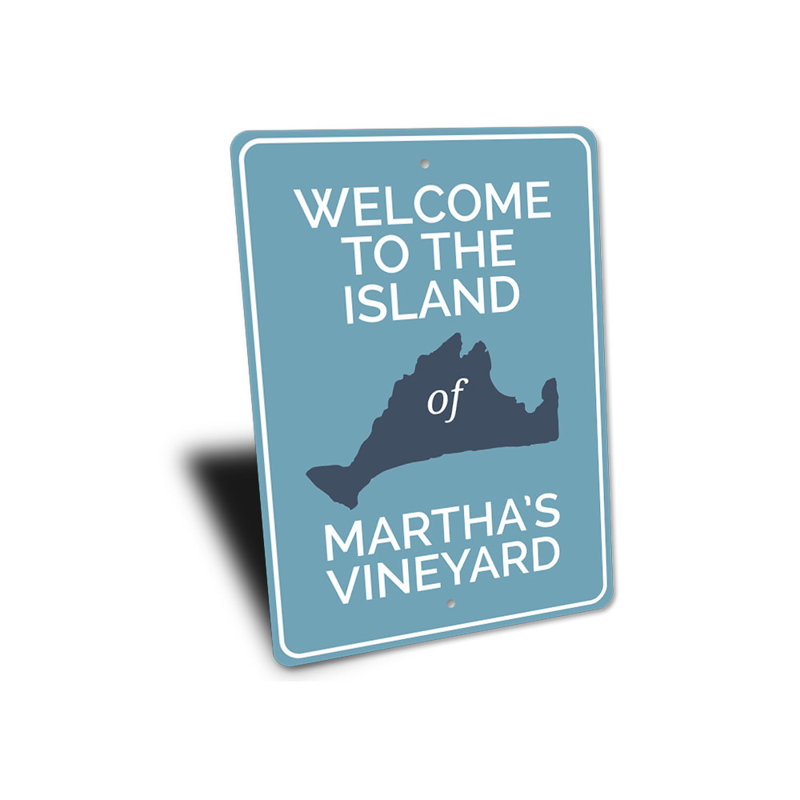 Plaque en aluminium Marthas Vineyard Island, H 14 po x l 10 po x P 0,04 po