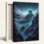 «Starry Night Pagoda On Glowing Blue Cliffside Waterfall», art mural-132894598
