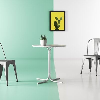 Landyn Round Metal Outdoor Bistro Table , 27.88'' in. W 27.88'' in. D