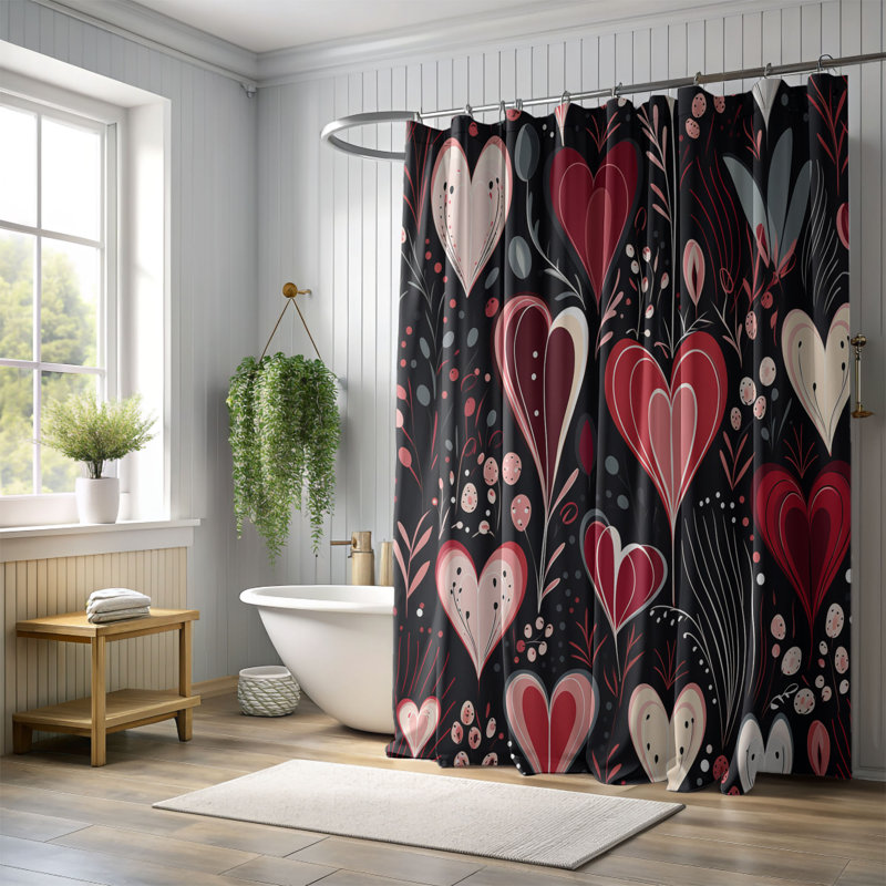 Rideau de douche 1 pièce Sweet Fusion, H 74 po x l 71 po