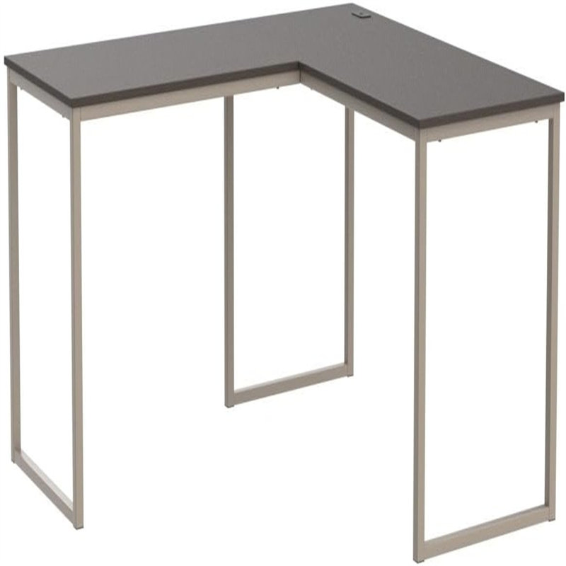 Bureau d'écriture en L Chaddie, H 27,99 po x l 60 po, Gris