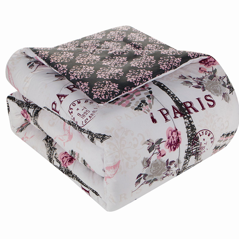 Ensemble d'édredon réversible Darcy, Rosé / Gris, Édredon grand + 7 articles supplémentaires