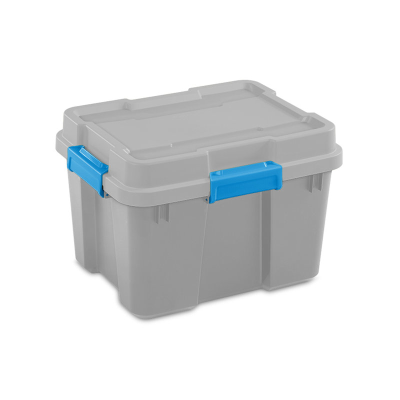 Boîte de rangement en plastique 20 gallons Sterilite, Gris / bleu