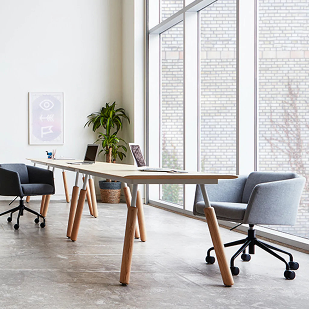 Radius Office Chair, Bayview Silver Performance Twill