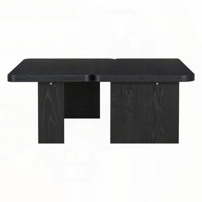 Modular Coffee Table with Splicing Design – Black, 41.7" x 35"