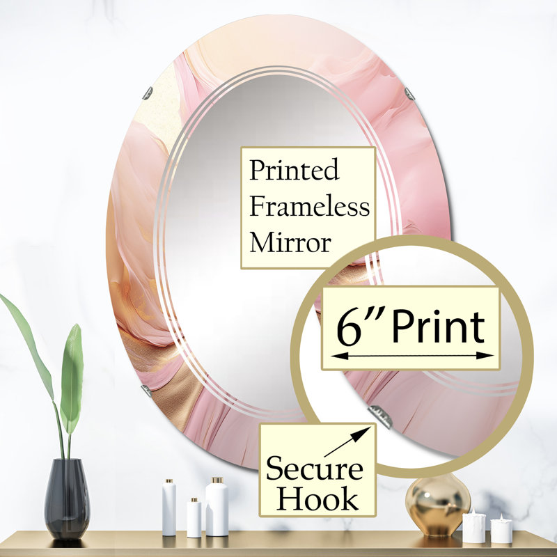 Hatchie - Miroir mural moderne ovale, 36 po x 24 po