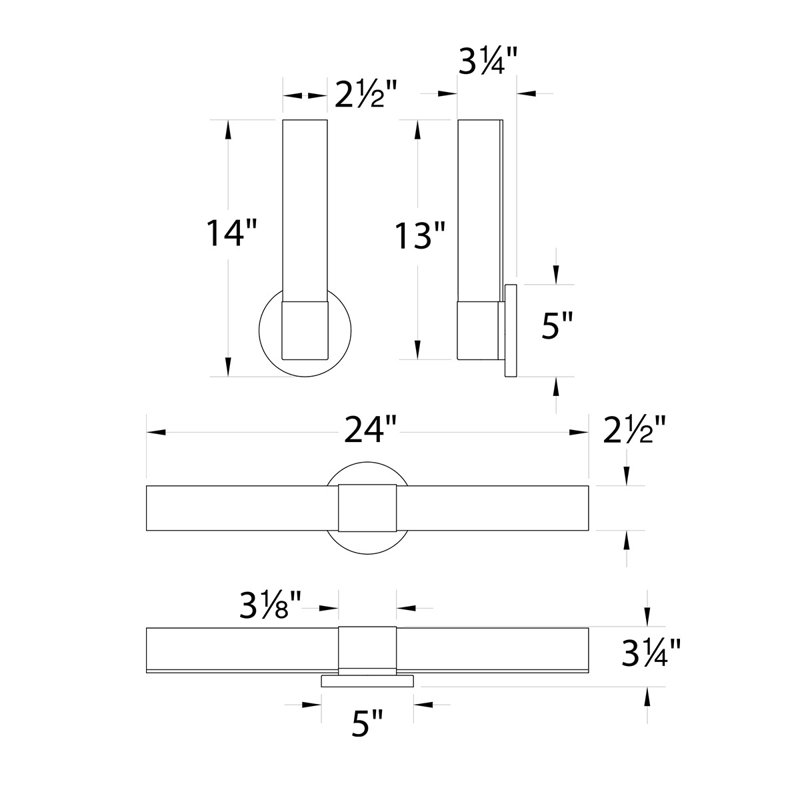 Dimmable LED Vanity Light, Brushed Nickel, 3500K